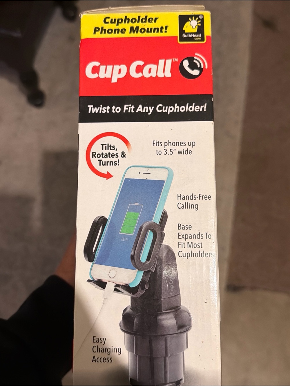 2 CupCall Cupholder Phone Mount – Black - Picture 2 of 4